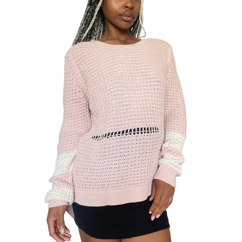 Pink crochet sweater